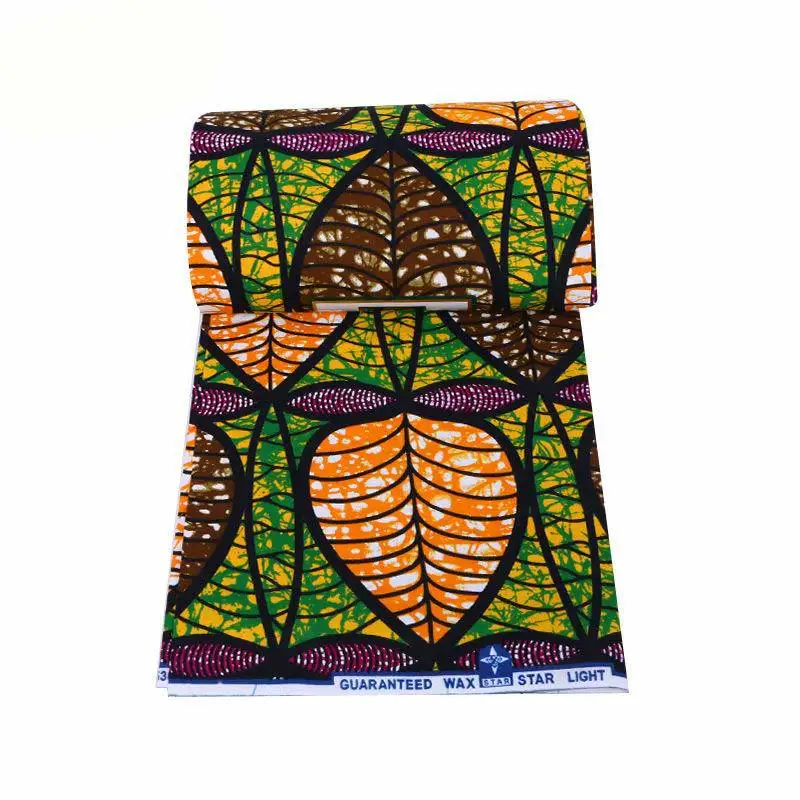 

2019 Newest Fashion Design African 100% Cotton Leaf Print Veritable Ankara Guarantee Real Dutch Wax
