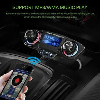 

Bt Car Fm Transmitter Mp3 Player Hands Free Radio Adapter Kit Usb Charger Car Charger Type C Usb Quick Charge #yl10
