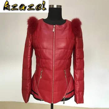 

Autumn Winter Real Genuine Leather Jacket Women Clothes 2020 Korean Vintage Fox Fur Sheepskin Down Coat Streetwear Tops ZT3359