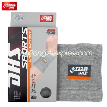Dhs Carbon Fiber Tafeltennis Polsband Wrist Protector Voor Ping Pong Badminton Unisex Sport Zweetband Brace Doek Zweet Band