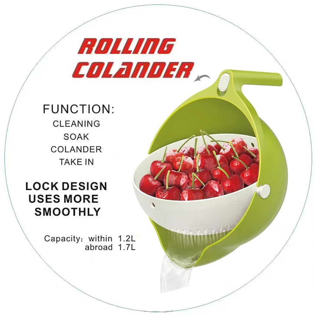 2020 Double Drain Basket Bowl Washing Useful High Quality Kitchen Strainer Noodle Vegetable Fruit Storage Tools | Дом и сад