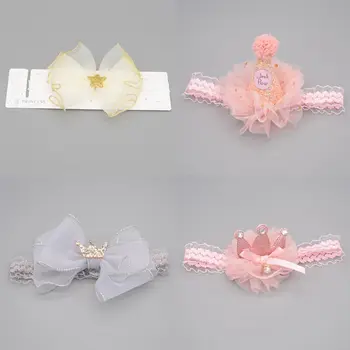 

Newborn photography props Baby girl Elastic Princess Hairbands accessories Florals Headband Bowknot Crown Kids Headwear Gifts