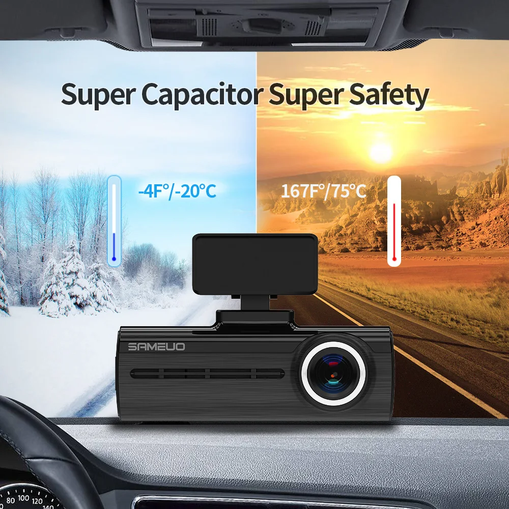 Sameuo 2K 대시 캠 U750 WIFI GPS APP 자동 비디오 레코더 듀얼 렌즈 1080P 나이트 비전 루프 녹화 대시 자동차 카메라