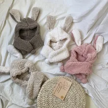Milkjoy/Зимний Детский плюшевый шарф, шапка, милые теплые шарфы для девочек, шапка с защитными ушами, шапка с кроличьим мехом, шарф, корейский стиль