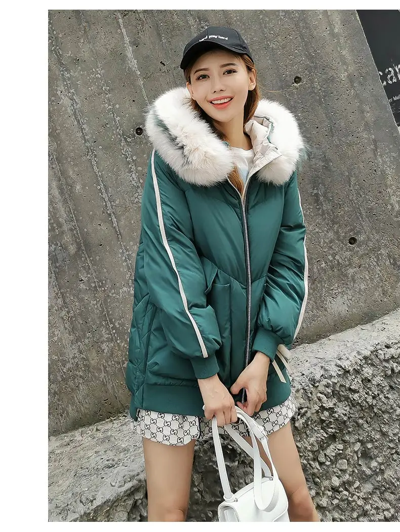 90% White duck down Fashion Down jacket Heavy hair collar Down jacket High quality Cold-proof Puffer jacket Thick Down jacket