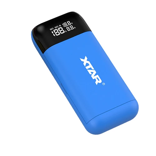 XTAR PB2S Портативный Мощность банк Зарядное устройство Тип C вход QC3.0 адаптер USB ЖК-дисплей быстро Зарядное устройство для 18700 20700 21700 18650 Батарея Зарядное устройство - Цвет: PB2S-BLUE