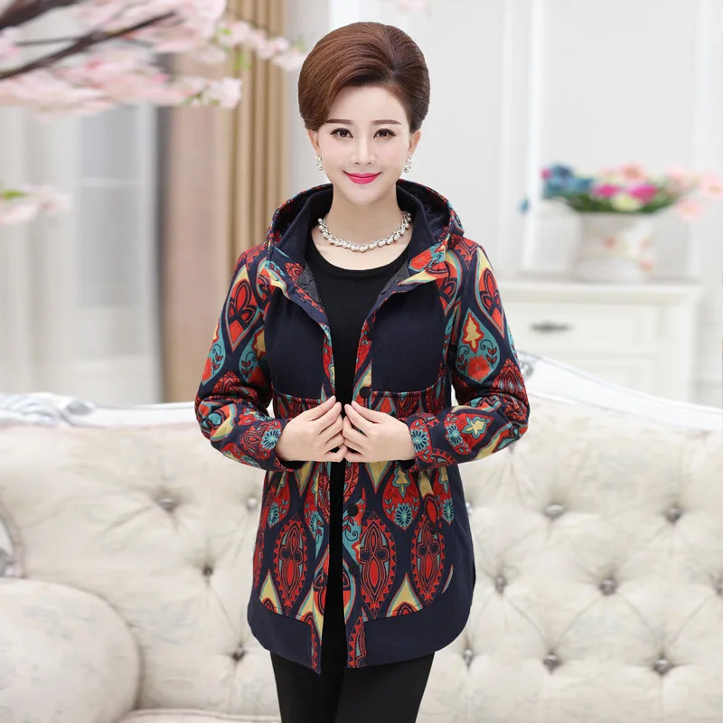 

2020 Middle-aged WOMEN'S Apparels Autumn And Winter New Style Mid-length Middle-aged Middle-aged Women Dress Winter Loose And Pl
