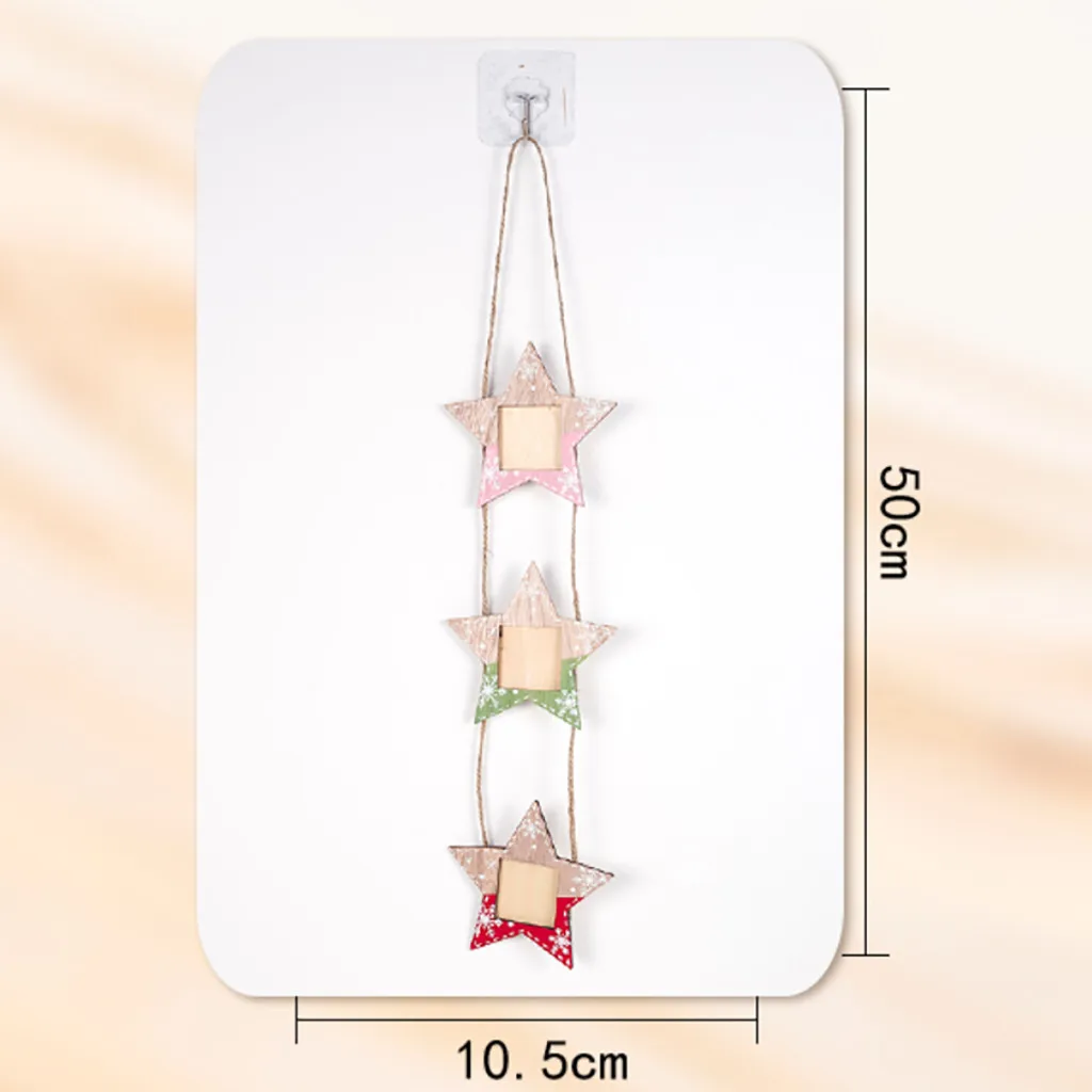 Новая Деревянная Расписная Снежинка Рождественская фоторамка елка струна подвесное платье Рождественское украшение подвеска Украшение
