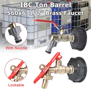 

IBC Tank Adapter S60X6 1/2" Garden Faucet Water Tank Connector Tap Replacement Valve Connector Garden Supplies Water Connectors