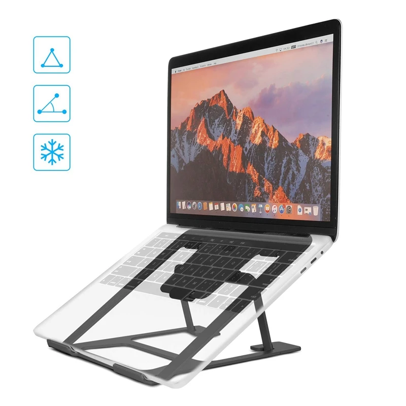 Cooling Rack Folding Adjustable Angle Aluminum Alloy Desktop Portable Holder Office Universal Ergonomic Non Slip Laptop Stand