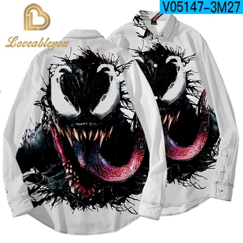 

2020 New Arrival Popular Marvel Movie Venom Shirt Men Women 3D Print Long Sleeve Shirt Streetwear Casual Summer Spring Tops