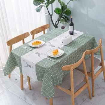 

Decorative PVC Tablecloth Waterproof Oilproof Thick Rectangular Wedding Dining Table Cover Tea Table Cloth