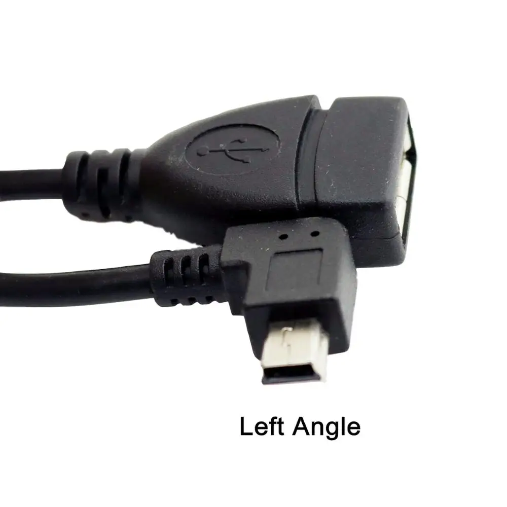 Left Angle 20x USB Mini 5-контактный штекер USB 2,0 Женский Джек хоста OTG Удлинительный переходник Кабель 15 см вверх/вниз/влево/вправо Угол - Цвет: Left Angle