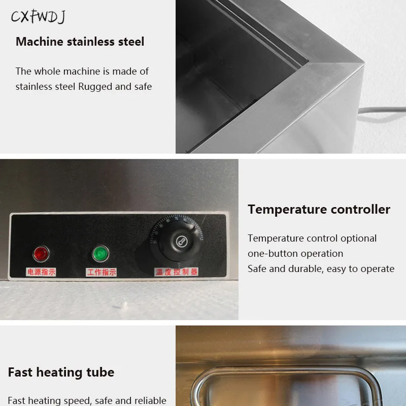 BS-6V Six Pots Electric Heat Insulation Soup Pool Stainless Steel Insulation Station Sale Table Snack Car 2000W Electric Stove