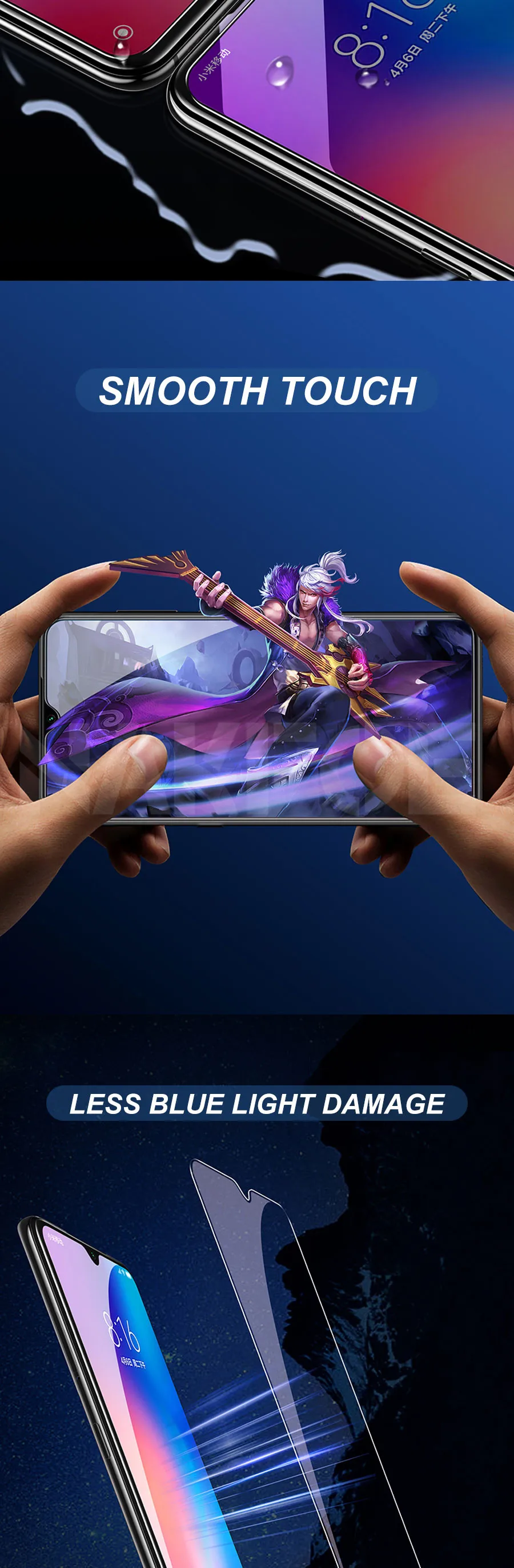 Защитное стекло 9H для Xiaomi Mi 8 9 9T Pro SE CC9 CC9E A3 A2 Lite Play Pocophone F1, закаленное защитное стекло-пленка, чехол