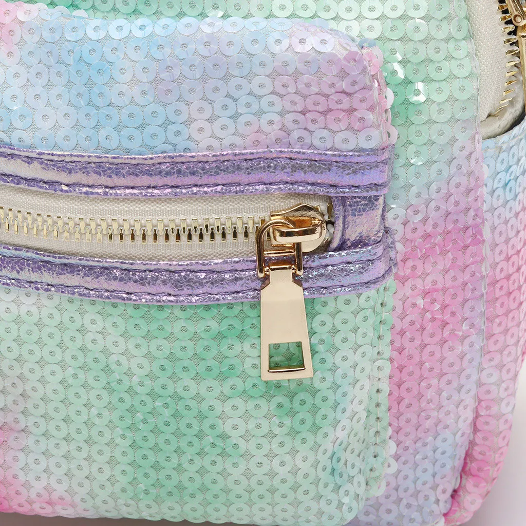 Женский рюкзак с защитой от краж, Классический Летний милый рюкзак из искусственной кожи, сумка на плечо, персональный рюкзак с блестками для родителей и детей#729