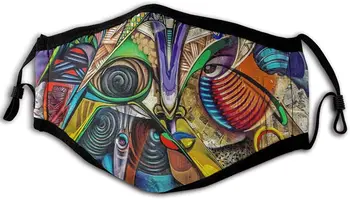

Dust Masks Multicolored Abstract Wall Painting Wind, Adult Men and Women Masks, Washable Masks