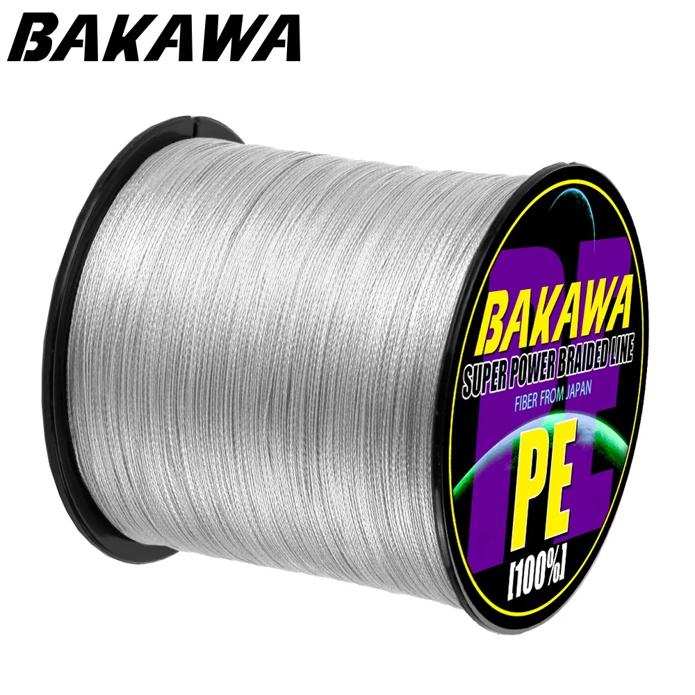 

BAKAWA NEW Fishing Line 8 Strands 4 Strands PE Braided 300m 500m 1000m Multifilament Fishing Line Rope peche carpe Wire 22-120LB