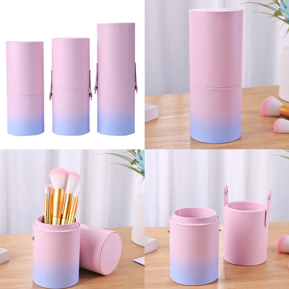 

Travel Makeup Brushes Kit Leather Empty Holder Cosmetic Pen Bag Brush Organizer Make Up Tools