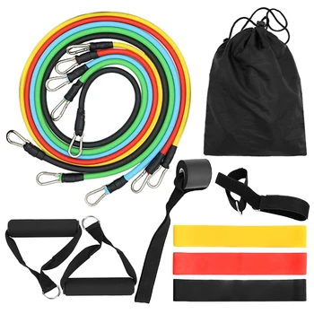 

14pcs Resistance Bands Set Workout Fintess Exercise Tube Bands Jump Rope Door Anchor Ankle Straps for home gym fitness equipment