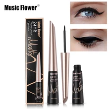 Music Flower Ультра матовый черный 24 часа в сутки Водонепроницаемый Liqiud подводка для глаз, карандаш-подводка, Длительное Действие, подводка для глаз, макияж, гладкий Экспресс-сухой карандаш для век Kajal