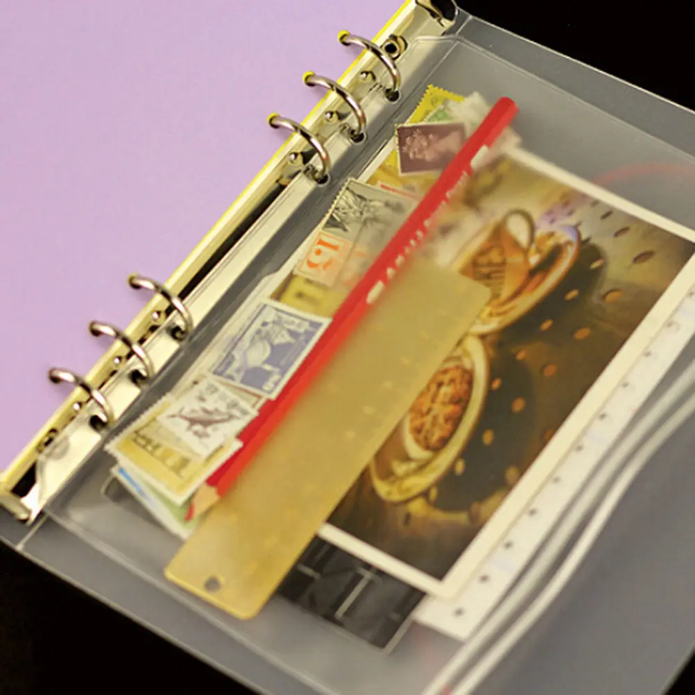Transparente bolsa de almacenamiento PVC para el viajero agenda planificador bolsa de tarjetas de bolsillo del archivo