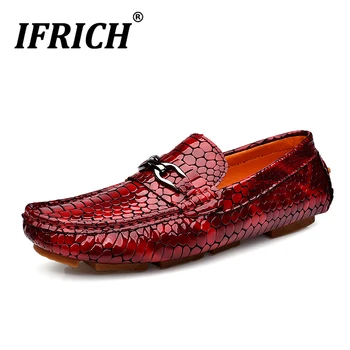 

2020 Hot Sale Young Casual Men Footwear Genuine Leather Loafers Men Shoes Red Drive Shoes For Mens Fashion Casual Sneakers Man