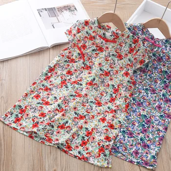 

Girls' Cheongsam Dress 2020 Summer Baby Chiffon Dress