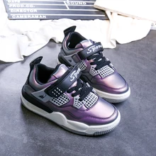 Осенне-зимняя спортивная детская обувь для мальчиков и девочек; Нескользящие Детские Кроссовки для мальчика на мягкой подошве; повседневная кожаная обувь для бега на плоской подошве