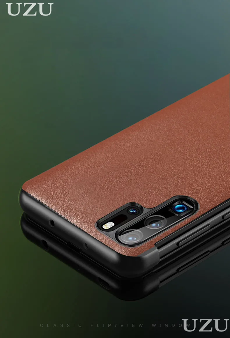 Умный флип-чехол из натуральной кожи с окошком для huawei mate 10 20 30 P20 P30 Pro, мягкий матовый Роскошный чехол для huawei mate 10 20 30 Pro