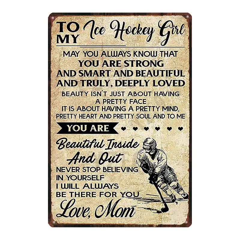 YZFQ 】 Hockey Metal Tin Sign Sport Wall Poster Pub Cafe Shop Home