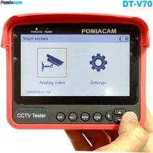 DT-V70 аналоговый CCTV тестер монитор 4,3 дюймов 5MP HD TVI AHD CVI CVBS Автоматическая адаптация Поддержка RS485 PTZ запястье тестер портативный