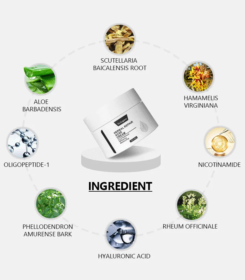 3 шт. Dr. Sugram травяной уход от угрей, удаляющий угрей, крем против угрей, контроль жирности, сужение пор, удаление шрамов, отбеливание, уход за лицом