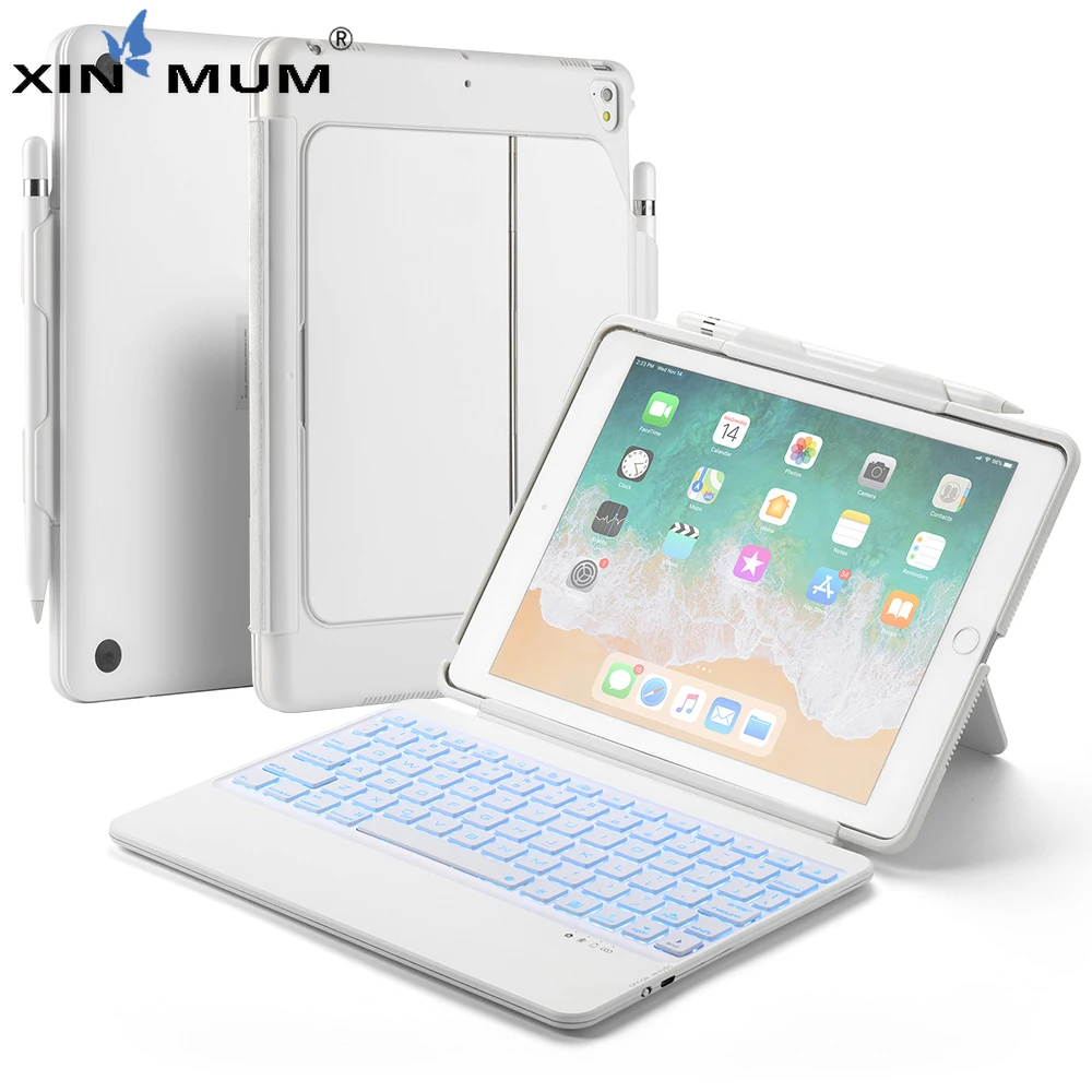 

7 Color Backlit Bluetooth Keyboard case for iPad Air 1/ iPad Air 2/2017 2018 New iPad 9.7 iPad Pro 9.7 Tablet Keyboard TPU Cover