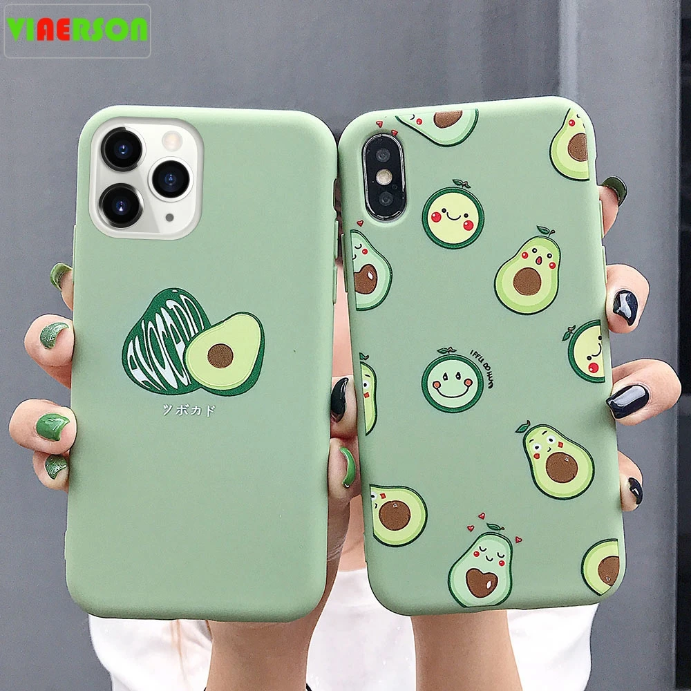 Funny Cartoon Avocado Phone Case For iPhone 11 Pro Max 7 8 6 6s Plus Soft TPU Cover for X XR XS | Мобильные телефоны и