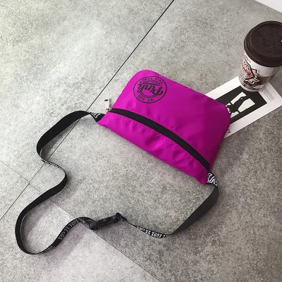 Розовая Женская и мужская сумка с ремнем, поясная пляжная сумка с ремнем, Женская Корейская холщовая розовая сумка для девочек - Цвет: purple