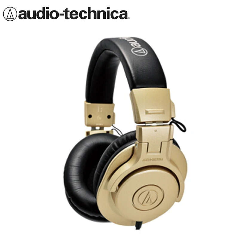 Audio-Technica ATH-M30X на голову Профессиональный Запись HIFI монитор наушники закрытые портативный складной - Цвет: Gold