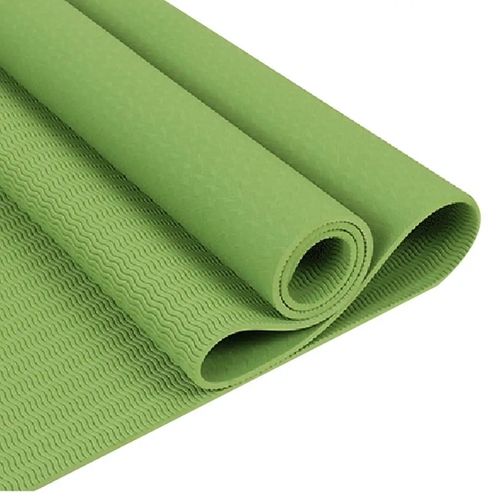 Solid Color Home Gym Fitness Exercise Workout Anti-slip TPE Yoga Mat Carpet