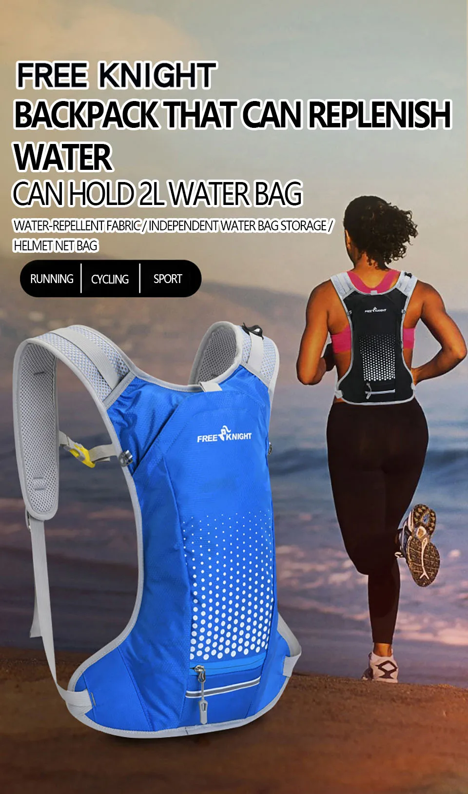 Nylon Vest Running Backpack Sports Hydration Cycling Marathon Trail portable Men Women Bag Waterproof Run Fitness rucksack
