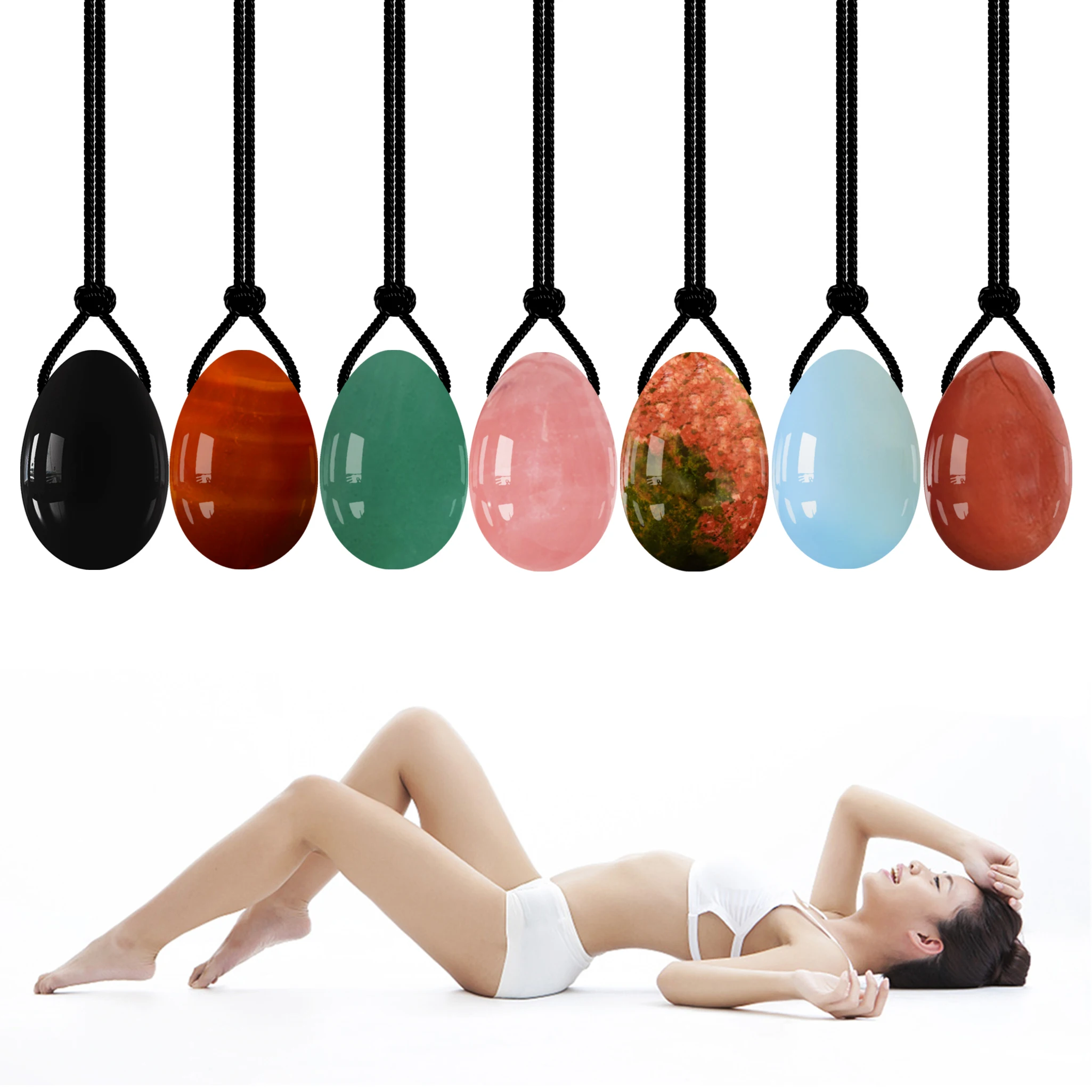 45X30mm Drilled Yoni Egg 16 Natural Materials Jade Eggs Crystal Vaginal Massage Ball for Female Kegel Exercise Health Care crafts india pterocarpus santalinus old materials high oil density massage 60mm health care ball 50mm massage ball