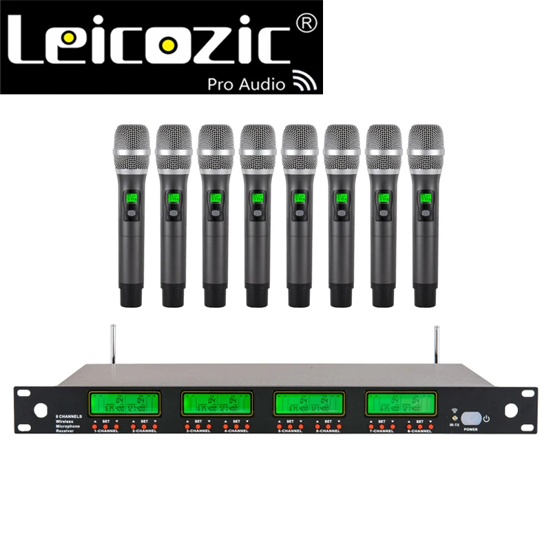 Leicozic 8 Channel Wireless Microphone Handheld