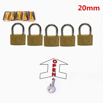 

free shipping 5 PC 20mm padlocks open by same keys Copper locks padlock for drawer luggage case box Hardware