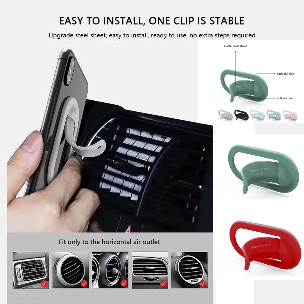 

Luxury Mini Touch U Silicone Phone Holder One Touch U Shape Silicone Stand Holder Back Sticker For Iphone X XS Xiaomi Redmi
