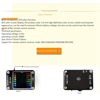 

XLR Display Voltage Test Receiver USB Monitor Meter Digital LCD Detector Tester Capacity Voltage Current Timing Powe for SBUS DS