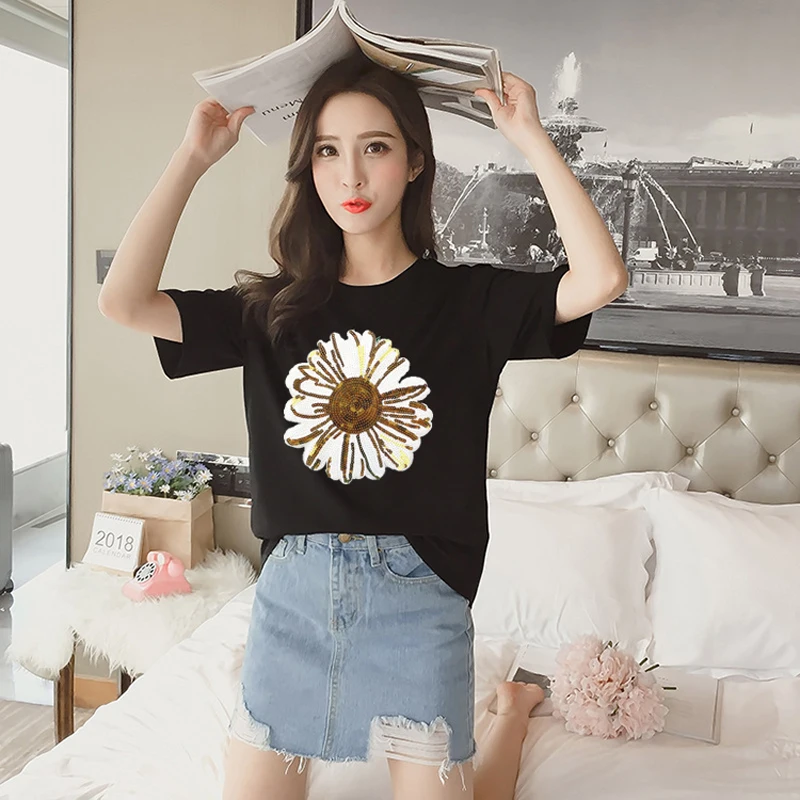 

Golden Flowers Embroidered Patch for Clothing Jeans Clothes Sticker Badge Sew on Applique Patch DIY Accessories