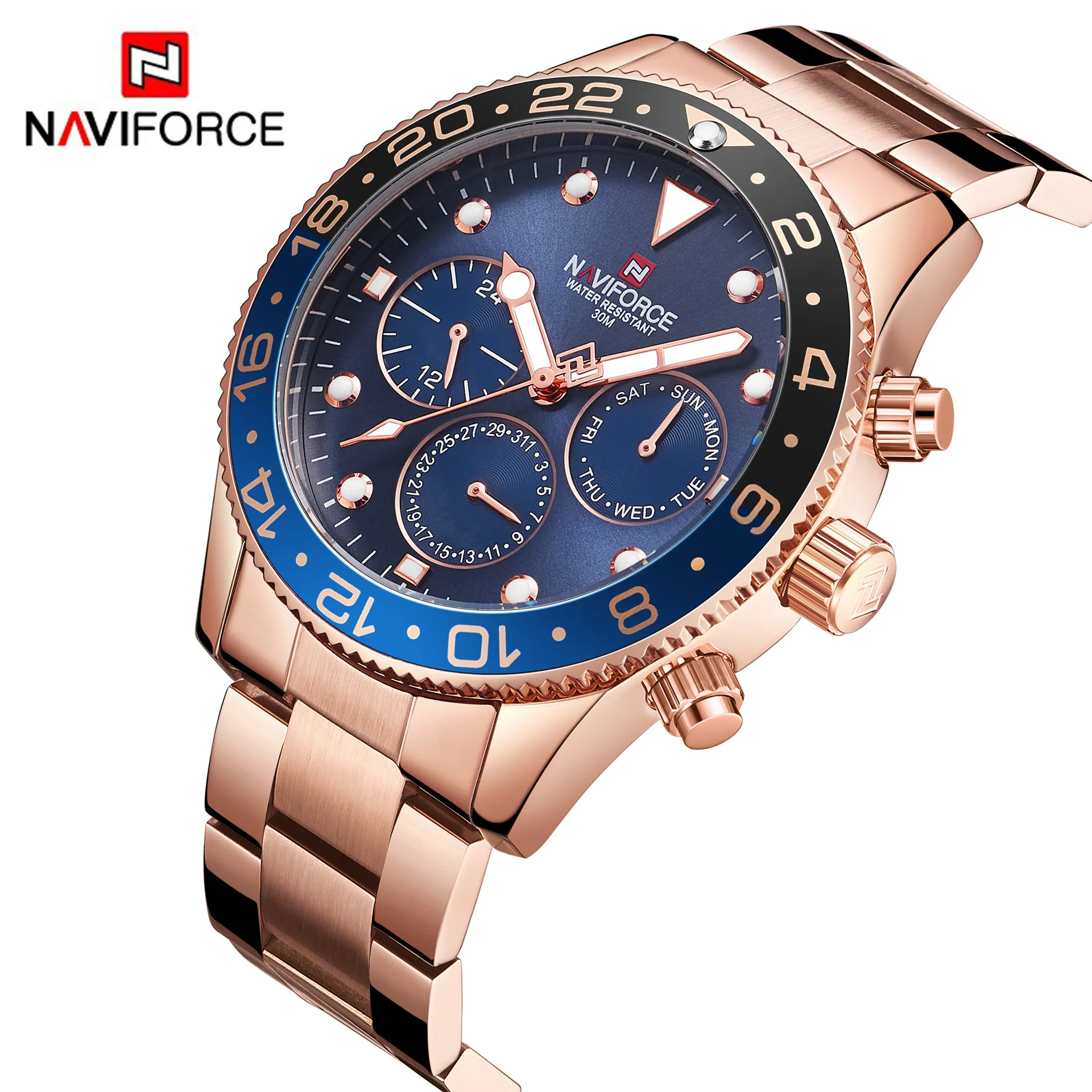 

Naviforce Xiang 9147 Hot Selling Men Steel Watch Calendar Waterproof Students Casual Quartz Watch