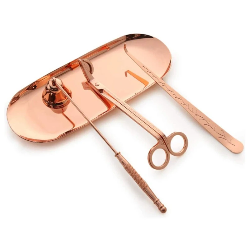 

4 in 1 Candle Accessory Set -Candle Wick Trimmer,Wick Dipper, Wick Snuffer ,Tray R9JC
