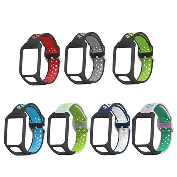 

Two-Color Silicone Replacement Wrist Strap Watchband Bracelet for Tomtom Runner 3/Adventurer/Golfer 2/Runner 2 Cardio/Spark 3 M