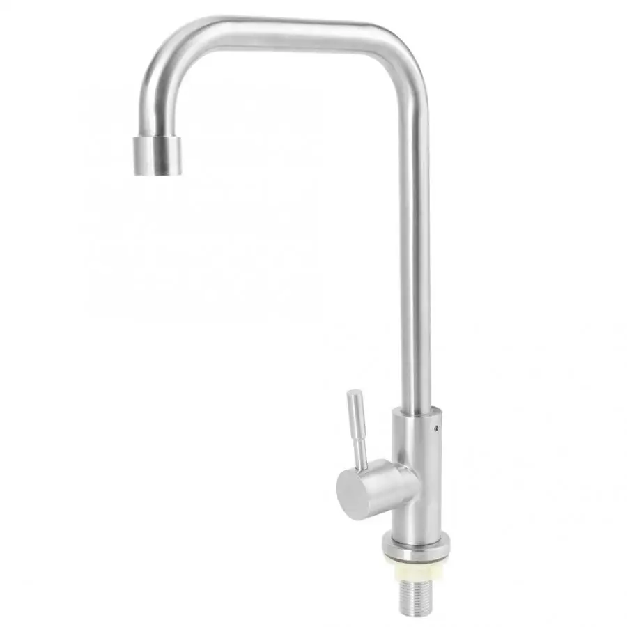 

G1/2inch Stainless Steel Household Kitchen Sink Single Cold Type Water Faucet No Rust No Blackening.