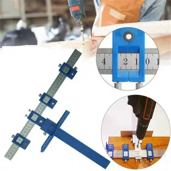 

Drill Guide Punch Locator Woodworking Hole Cabinet Hardware Jig Drawer Pull Tool